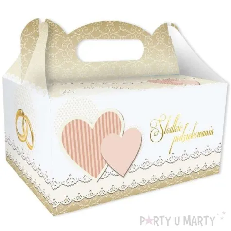 pudelko na ciasto wesele slodkie podziekowania ebal bezowe 10 szt