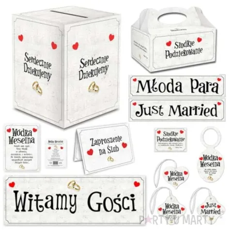 pudelko na koperty slub dwa serca dekoracje polska 24x24x30cm