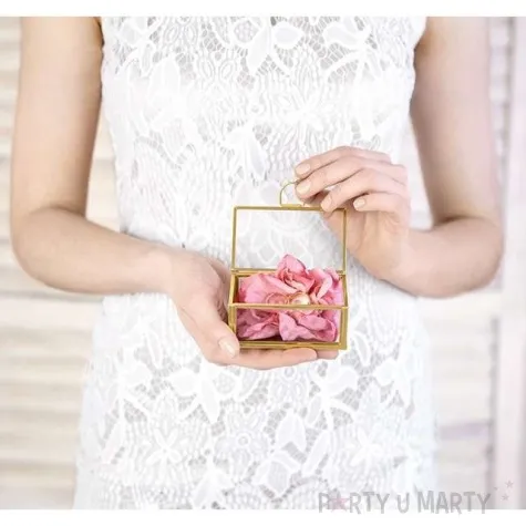 pudelko na obraczki szklane zloty partydeco 9x5 cm