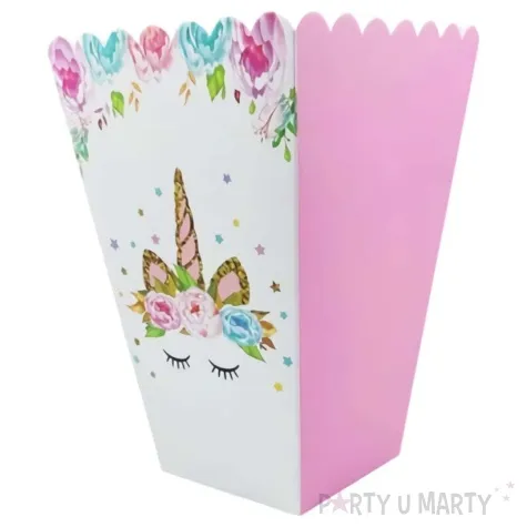 pudelko na popcorn jednorozec unicorn jix 6 szt