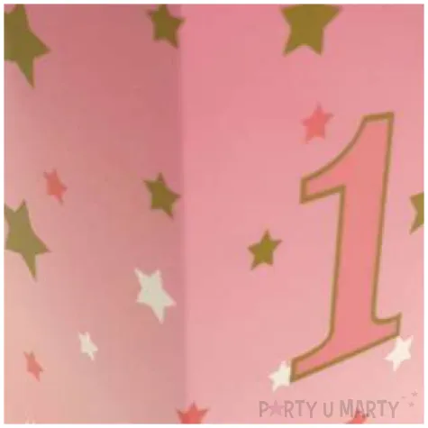 pudelko na popcorn urodziny rozowa cyfra 1 jix 6 szt