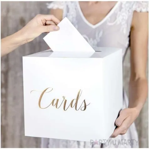 pudelko na telegramy cards partydeco zloty 24x24 cm