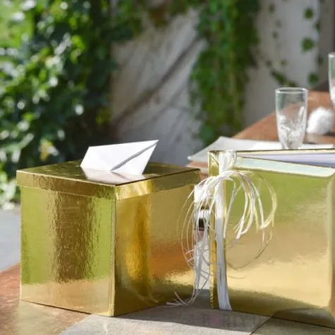 pudelko na telegramy classic gold santex zlote metaliczne