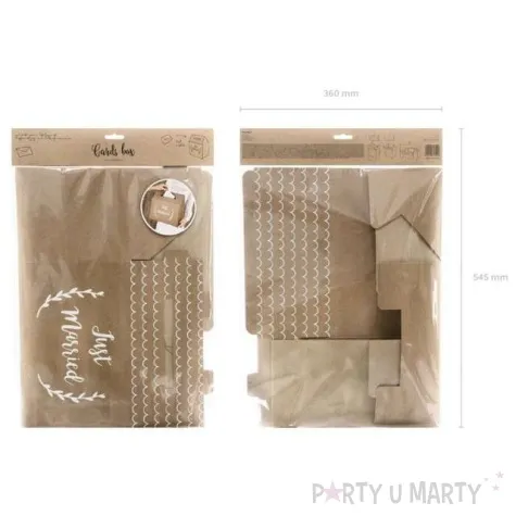 pudelko na telegramy just married partydeco kraft 30 5 x 30 cm