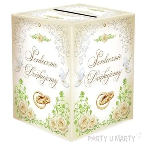 pudelko na telegramy serdecznie dziekujemy ecru