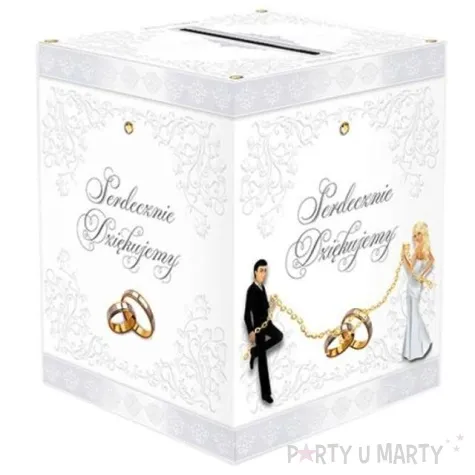 pudelko na telegramy serdecznie dziekujemy silver