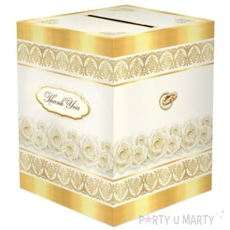 pudelko na telegramy thank you gold