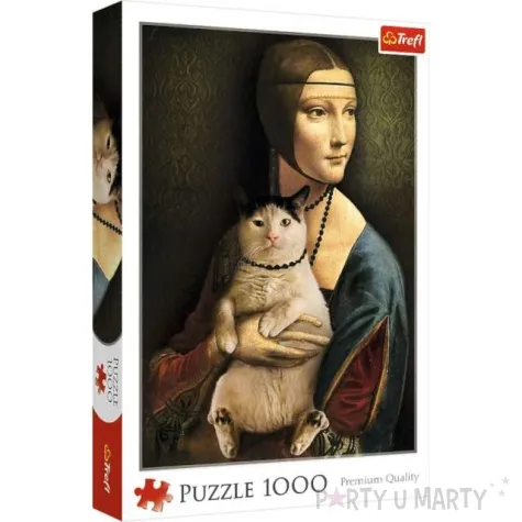 puzzle dama z kotem trefl 1000 elementow