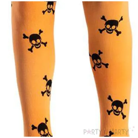 rajstopy czaszki halloween pomaranczowe carnival toys