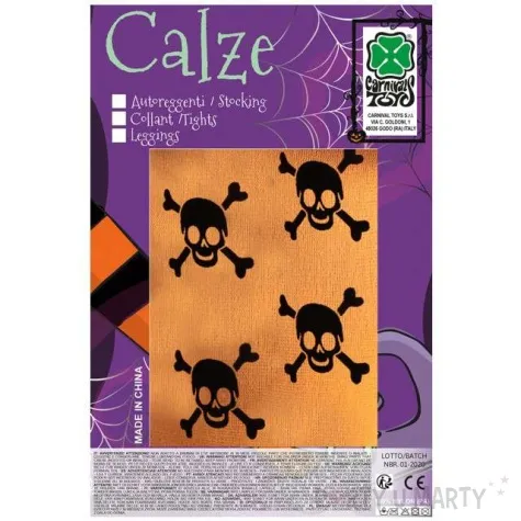 rajstopy czaszki halloween pomaranczowe carnival toys