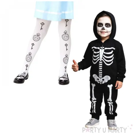 rajstopy dla dzieci czas na halloween biale smiffys 6 12 lat