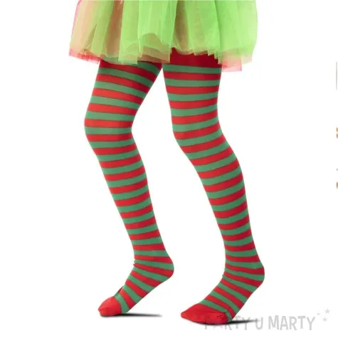 rajstopy dla dzieci maly elf zielono czerwony fyasa rozm 3 4 lat