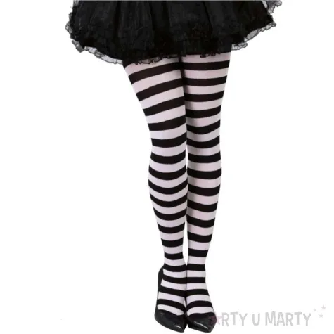 rajstopy halloween w paski bialo czarny guirca rozm uniw