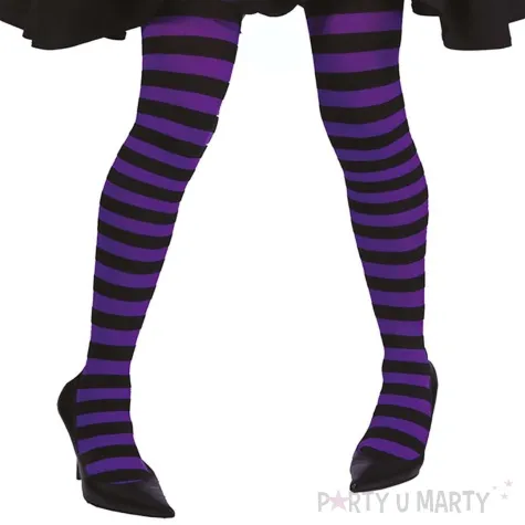 rajstopy halloween w paski fioletowo czarny guirca rozm uniw