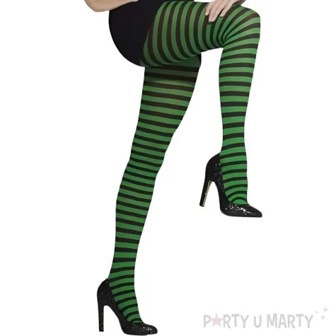 rajstopy halloween w paski zielono czarne smiffys rozm uniw