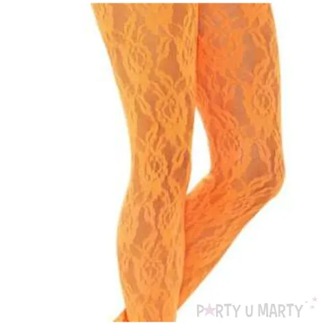 rajstopy koronka neonowe pomaranczowe smiffys rozm uniw