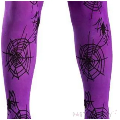 rajstopy pajeczyny halloween fioletowe carnival toys