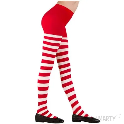 rajstopy paski bialo czerwone widmann rozm 104 116