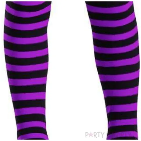 rajstopy paski halloween fioletowe carnival toys