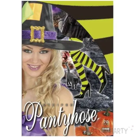 rajstopy paski halloween zielony neon widmann rozm uniw