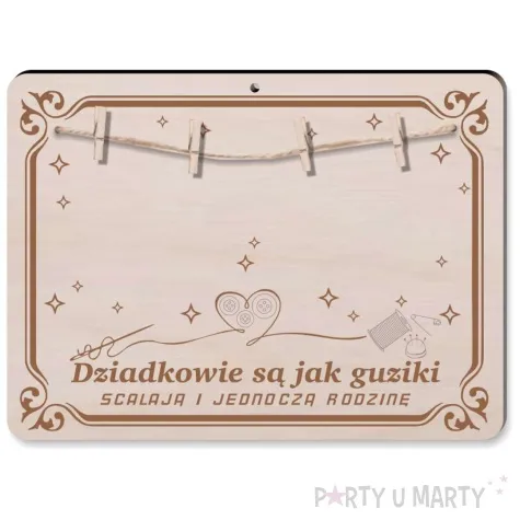 ramka dziadkowie sa jak guziki drewno 210x155 mm