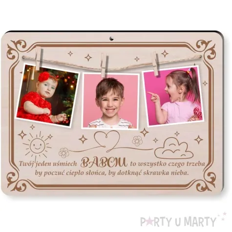 ramka dzien babci twoj jeden usmiech drewno 210x155 mm