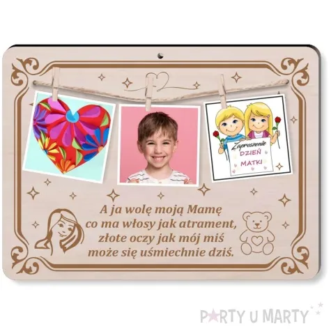 ramka dzien matki a ja wole moja mame drewno 210x155 mm