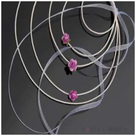 rattanowe wianuszki z roza fuksja 18 cm 4 szt