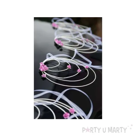 rattanowe wianuszki z roza fuksja 18 cm 4 szt