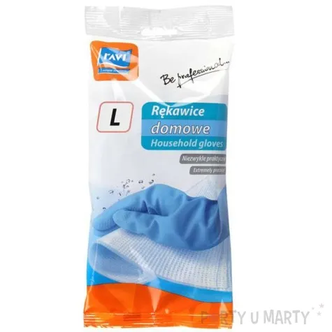 rekawice gospodarcze domowe rozmiar l niebieskie ravi