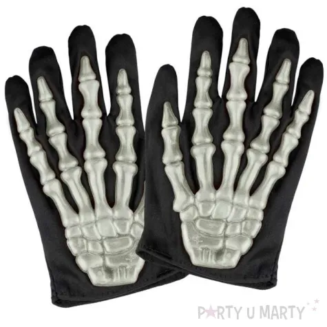 rekawiczki dla dzieci szkielet czarne widmann