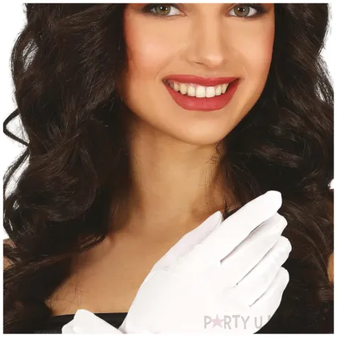 rekawiczki eleganckie bialy guirca 20 cm