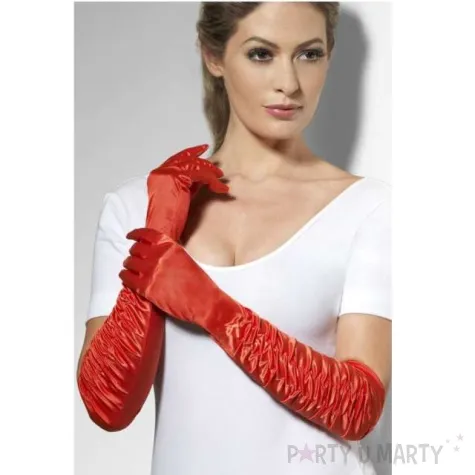 rekawiczki eleganckie czerwony smiffys 46 cm