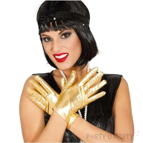 rekawiczki elegant zlote guirca 22 cm