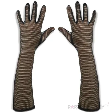 rekawiczki hollywood long czarna siateczka carnival toys 45 cm