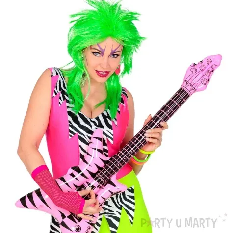 rekawiczki kabaretki neonowe dlugie lata 80 rozowy widmann 33 cm