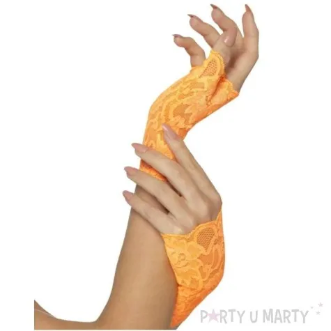 rekawiczki koronka neonowe pomaranczowe smiffys rozm uniw