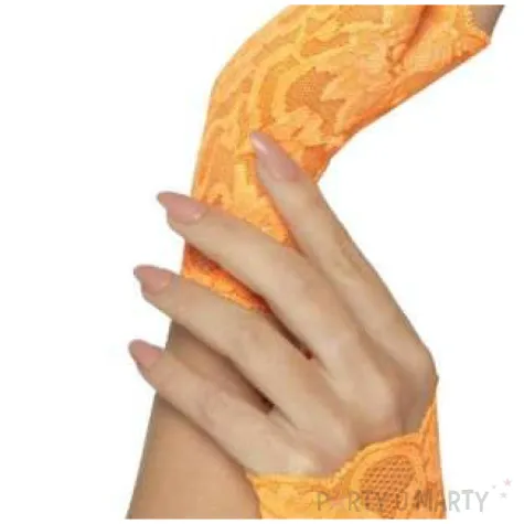 rekawiczki koronka neonowe pomaranczowe smiffys rozm uniw