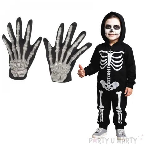 rekawiczki kosciotrup szkielet czarne smiffys