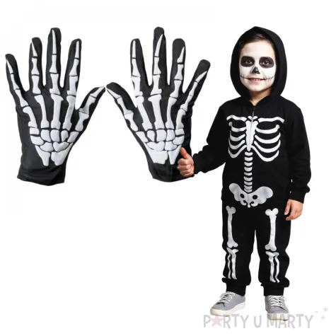 rekawiczki kosciotrup uniwersalne czarne party tino