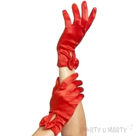 rekawiczki krotkie gloves czerwone smiffys