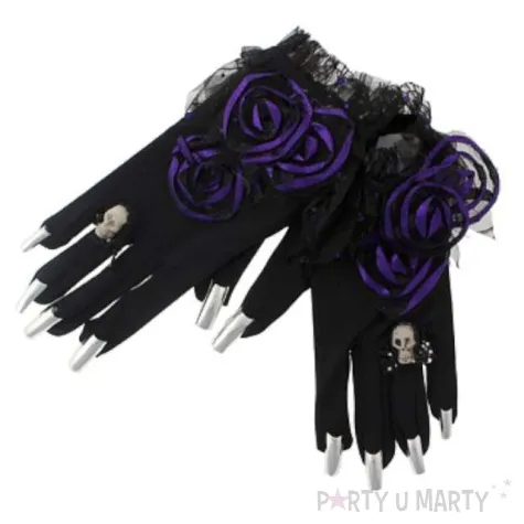 rekawiczki krotkie z czaszka