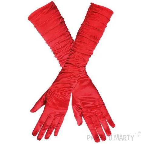 rekawiczki long elegant czerwone guirca 45 cm