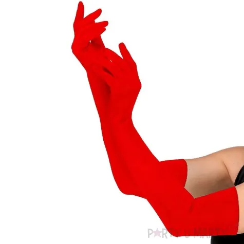 rekawiczki long elegant czerwony fyasa 45 cm