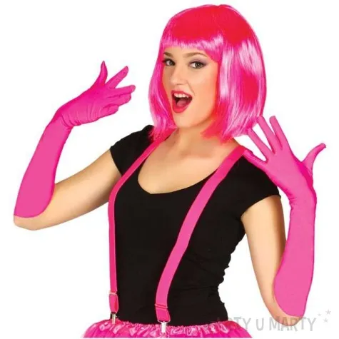 rekawiczki long elegant rozowe ciemne guirca 45 cm