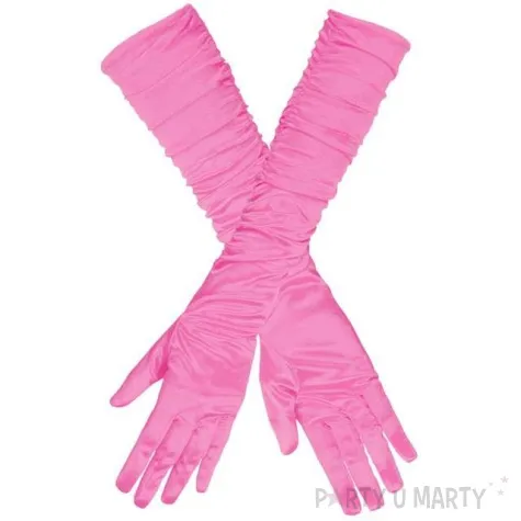 rekawiczki long elegant rozowe guirca 45 cm