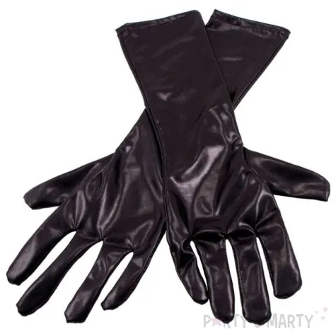 rekawiczki retro metaliczne czarne folat 40 cm