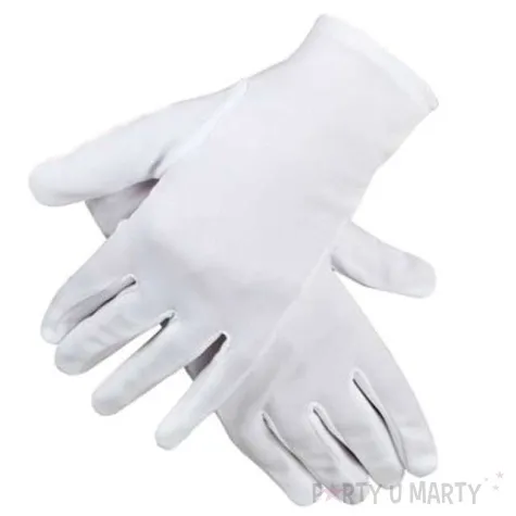 rekawiczki swiety mikolaj krotkie biale boland 24cm