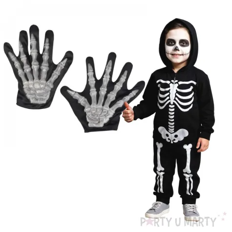 rekawiczki szkielet kosciotrup czarne smiffys