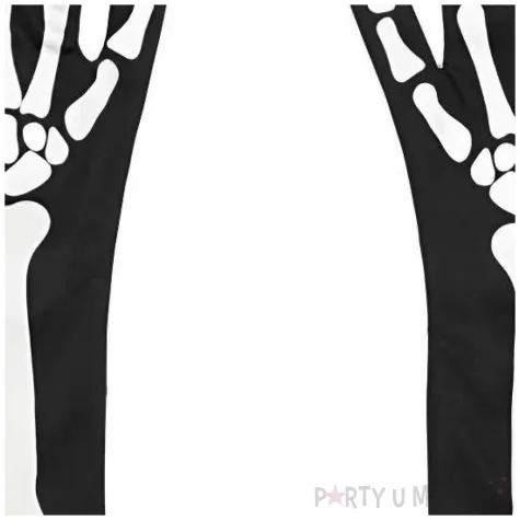 rekawiczki szkielet swiecace w ciemnosci czarny partydeco 39 5 cm